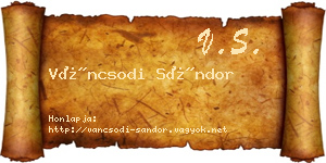 Váncsodi Sándor névjegykártya