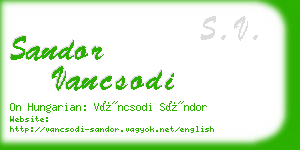 sandor vancsodi business card